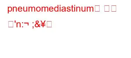 pneumomediastinum은 무슨 뜻'n: ;&